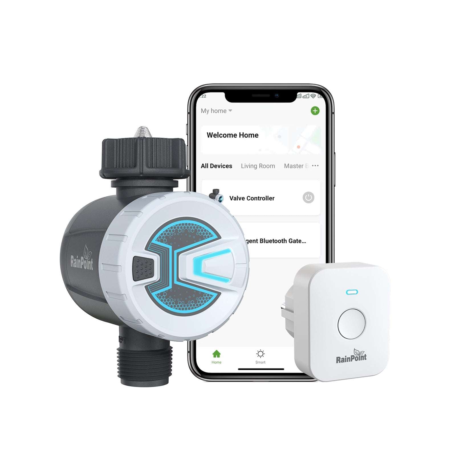 RainPoint Smart WiFi 2-Zone Sprinkler Timer, Hose Water Timer Voice  controlled Google Home And Alexa