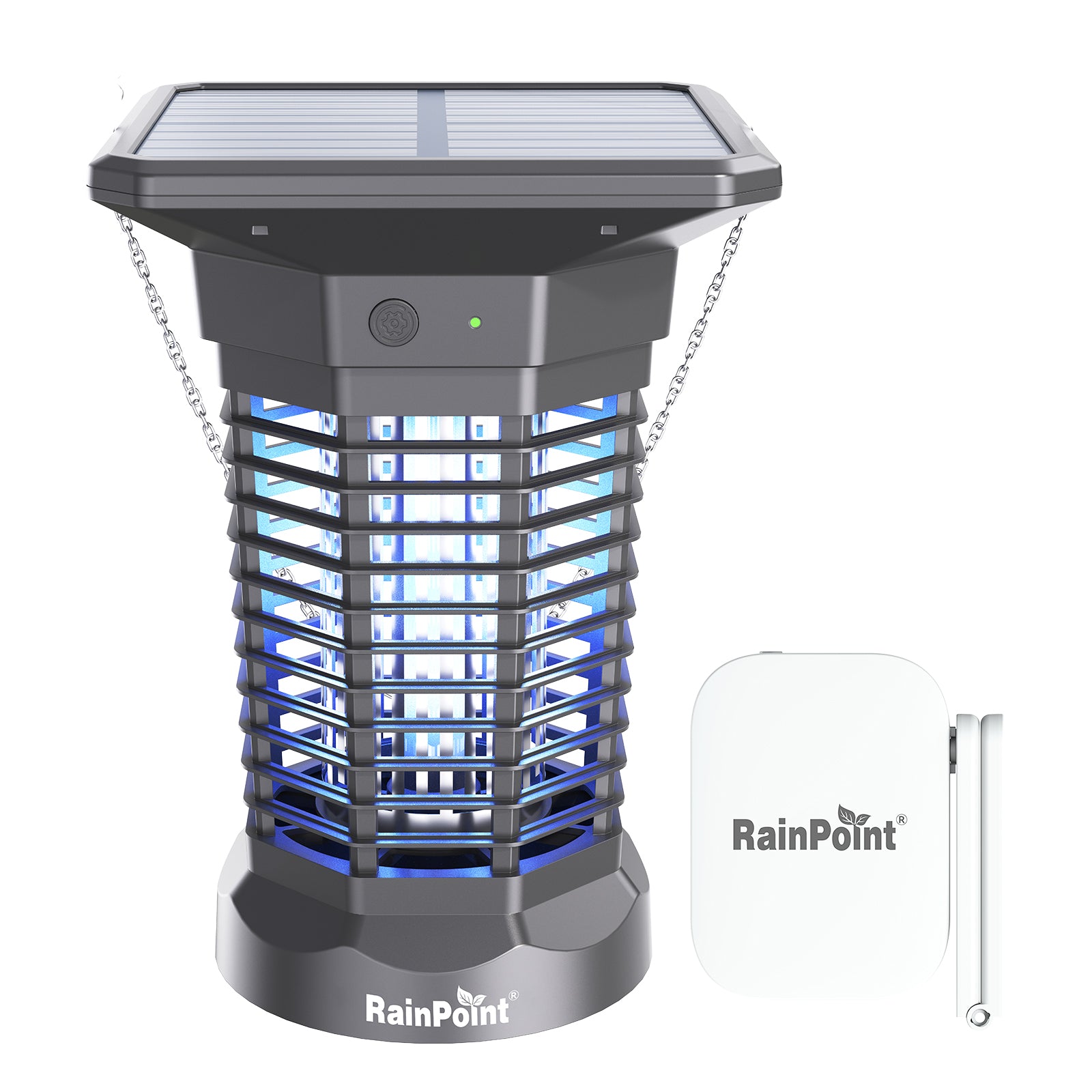 RainPoint Solar Bug Zapper Outdoor – 3000V Electric Grid, Cordless, Day & Night Protection