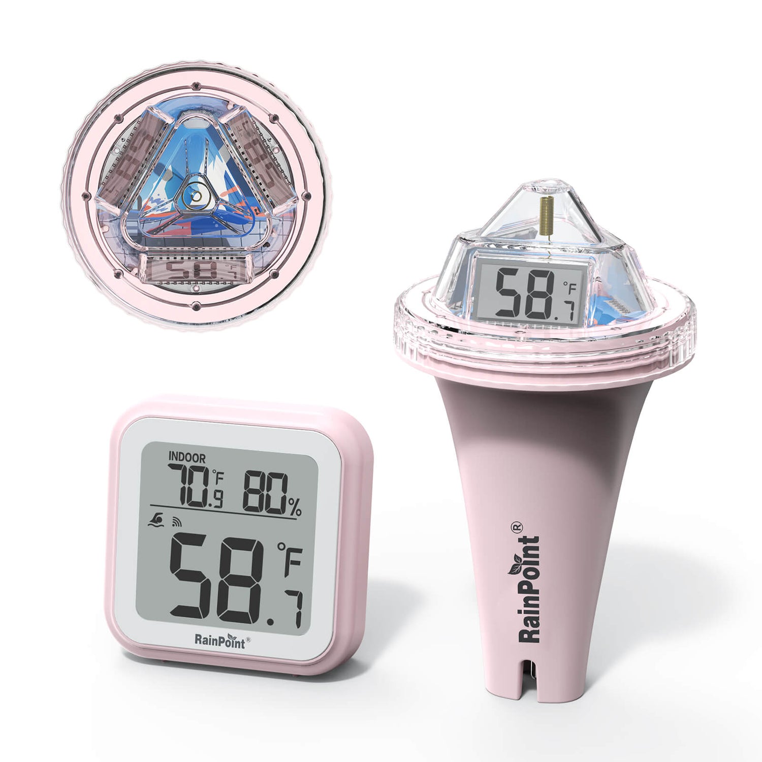 RAINPOINT Displays Wireless Digital Pool Thermometer -Pink