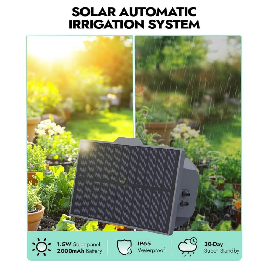 RAINPOINT Solar Irrigation System, Automatic Watering System with 121 Timer Modes