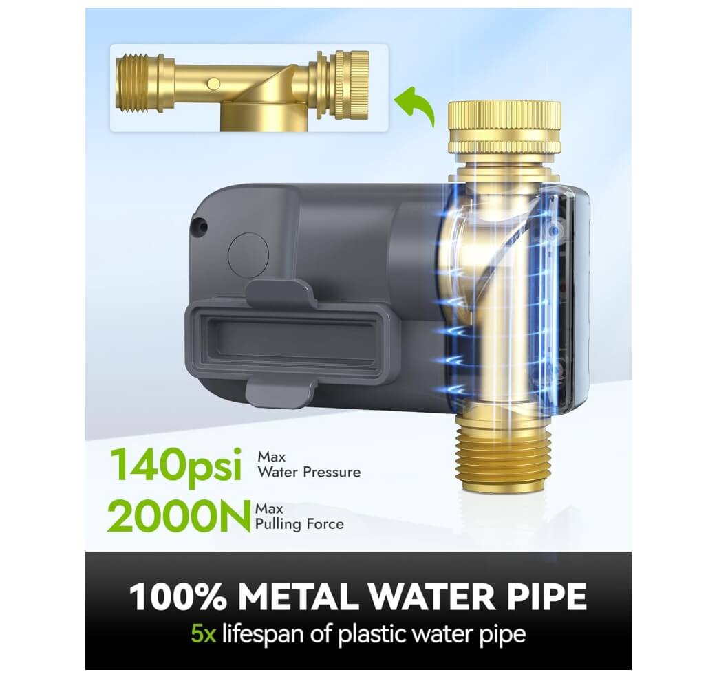 RAINPOINT 100% Metal Water Pipe Water Timer for Garden Hose