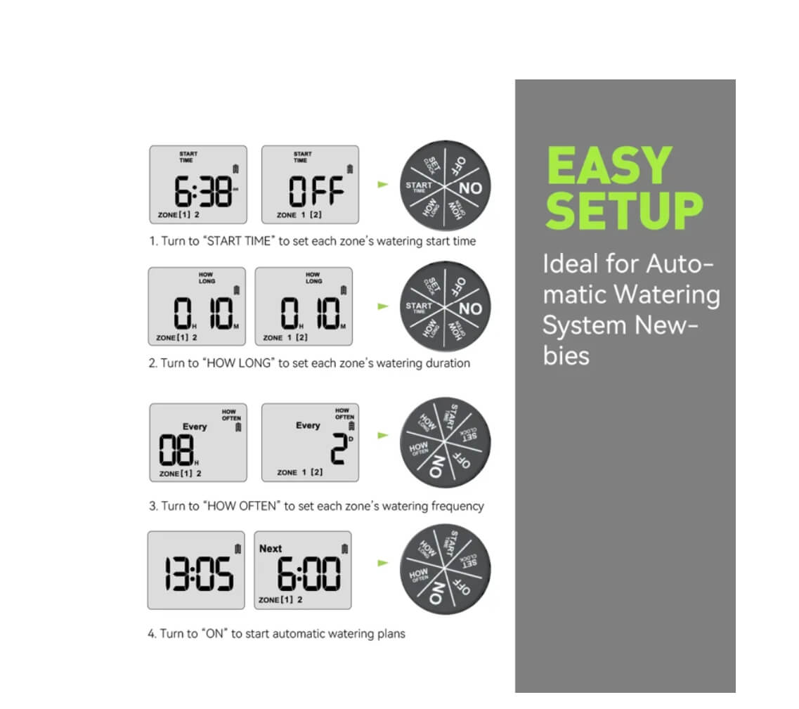RainPoint 2-Zone Water Timer for Outdoor Hose
