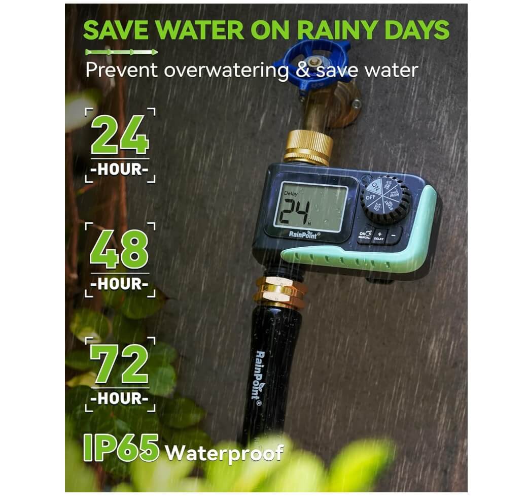 RainPoint Sprinkler Timer with Brass Swivel, 1 Outlet