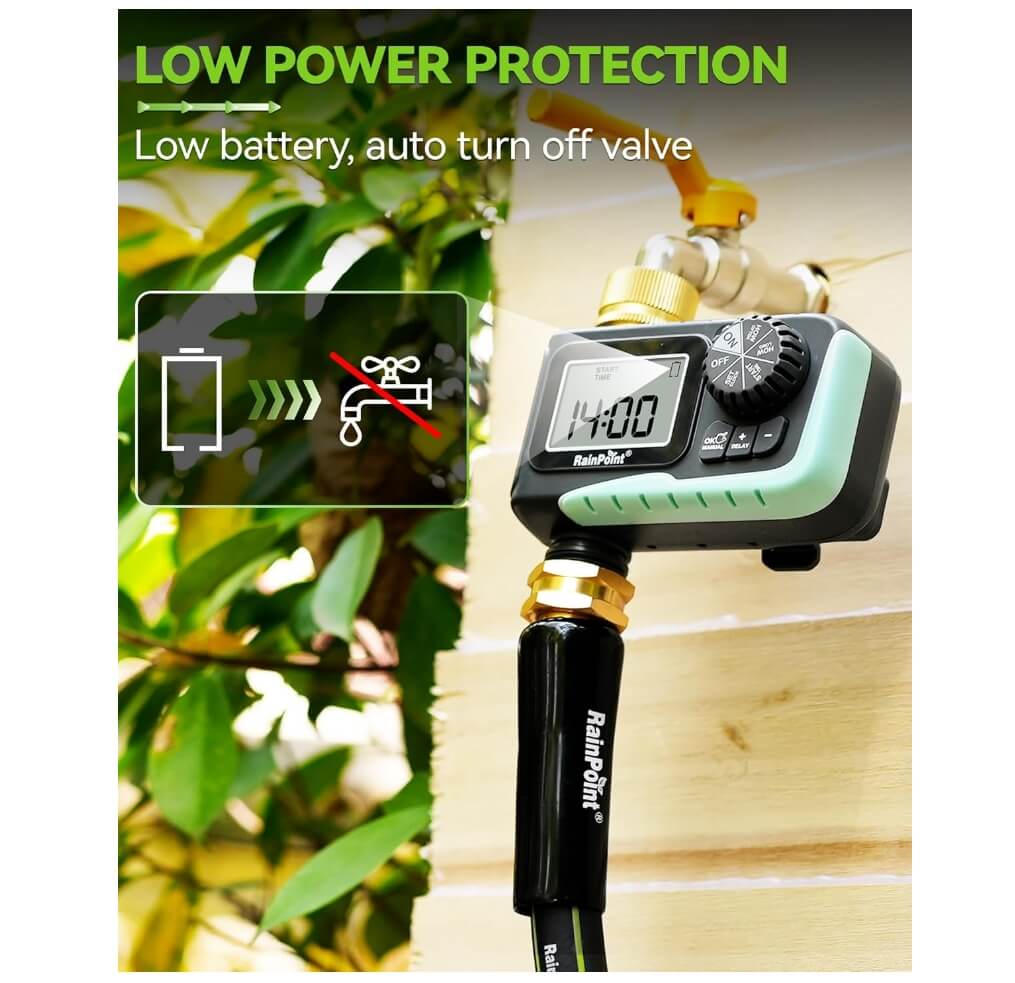 RainPoint Sprinkler Timer with Brass Swivel, 1 Outlet