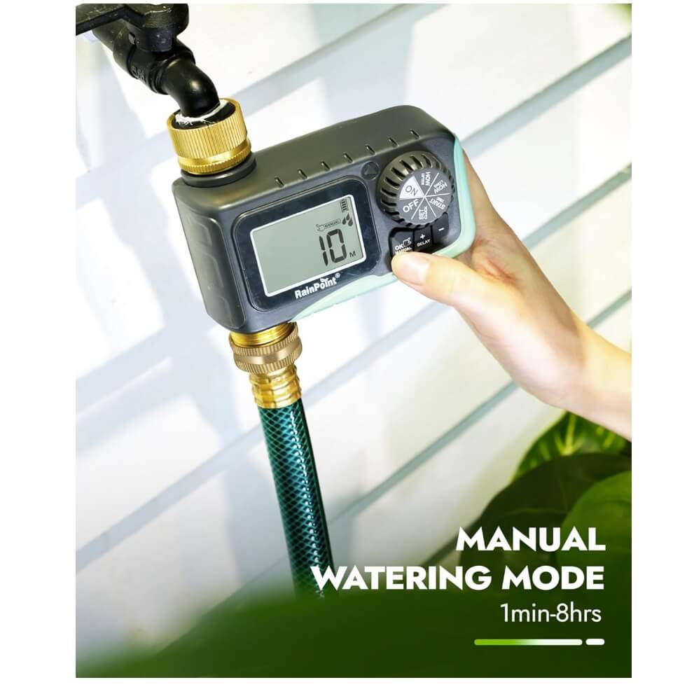 RainPoint Sprinkler Timer with Brass Inlet & Outlet
