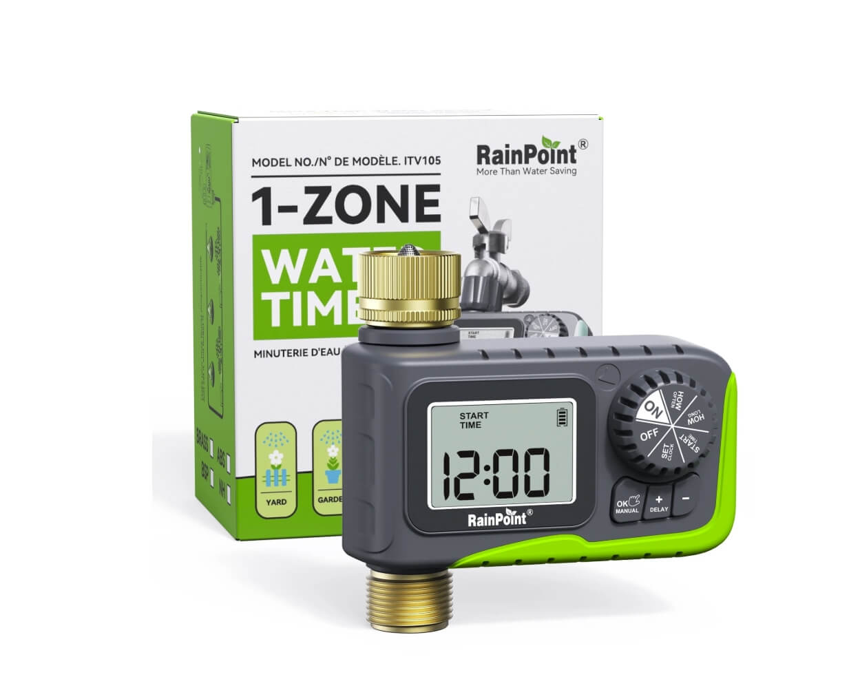 RainPoint Garden Hose Timer Greenhouse Irrigation,Brass Inlet and Outlet