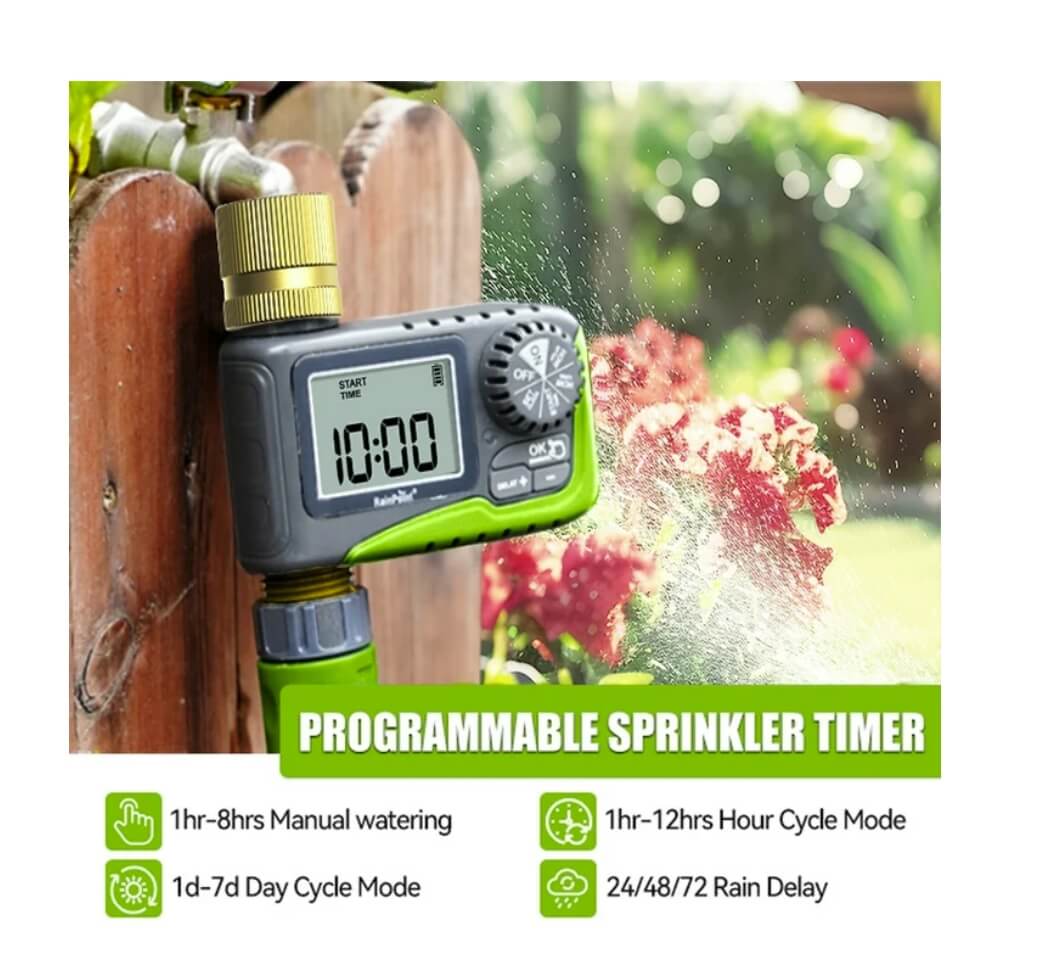 RainPoint Garden Hose Timer Greenhouse Irrigation,Brass Inlet and Outlet