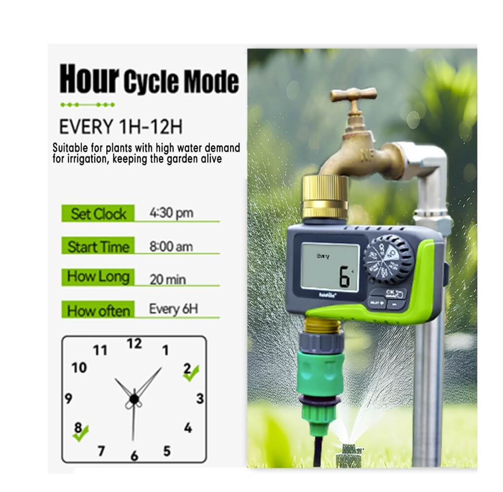 RainPoint Garden Hose Timer Greenhouse Irrigation,Brass Inlet and Outlet
