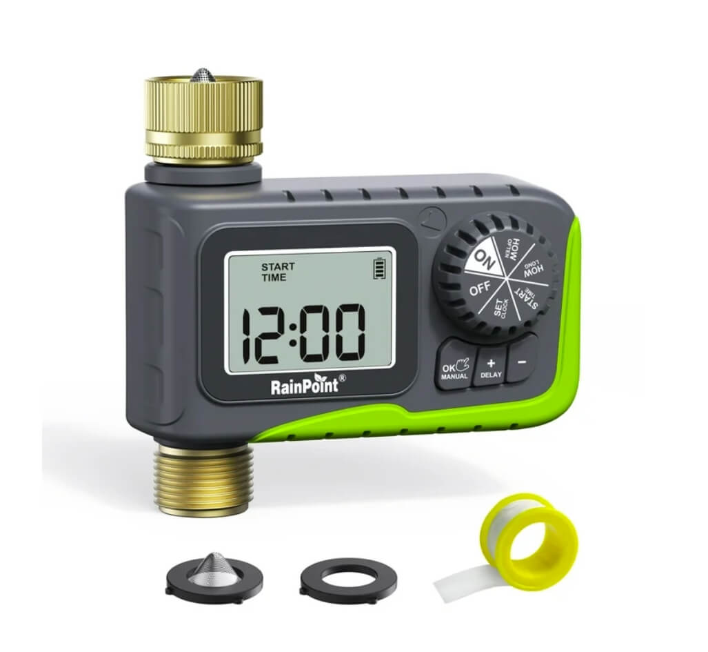 RainPoint Garden Hose Timer Greenhouse Irrigation,Brass Inlet and Outlet