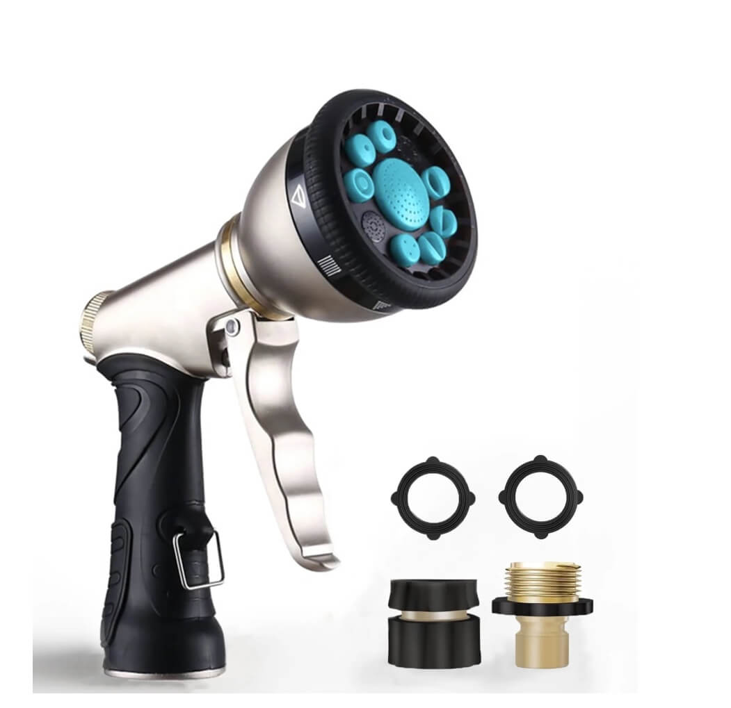 Heavy Duty Garden Hose Nozzle - Adjustable Spray Nozzle for Watering