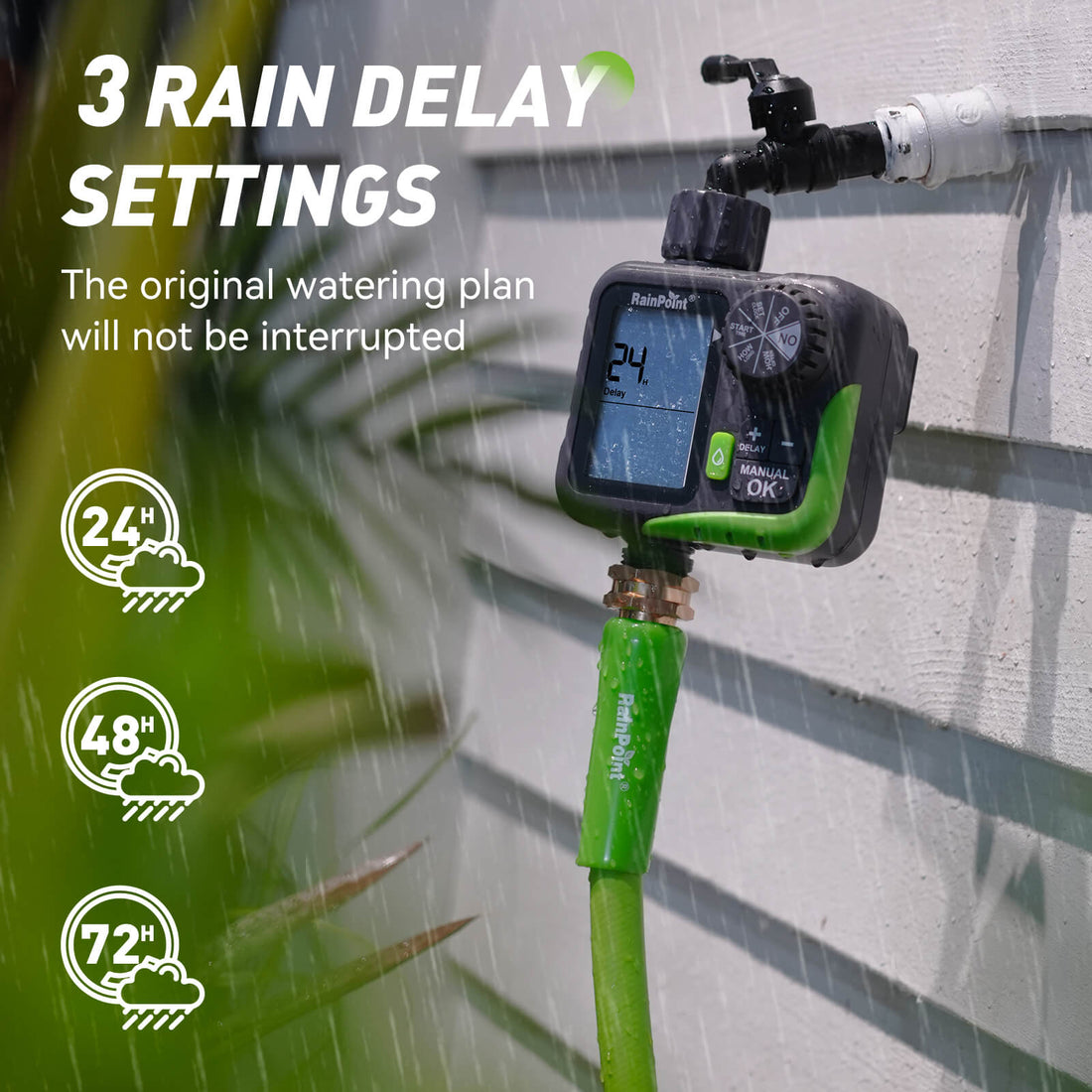 RainPoint Sprinkler Timer for Hose with Rain Delay/Automatic Watering/Manual Watering