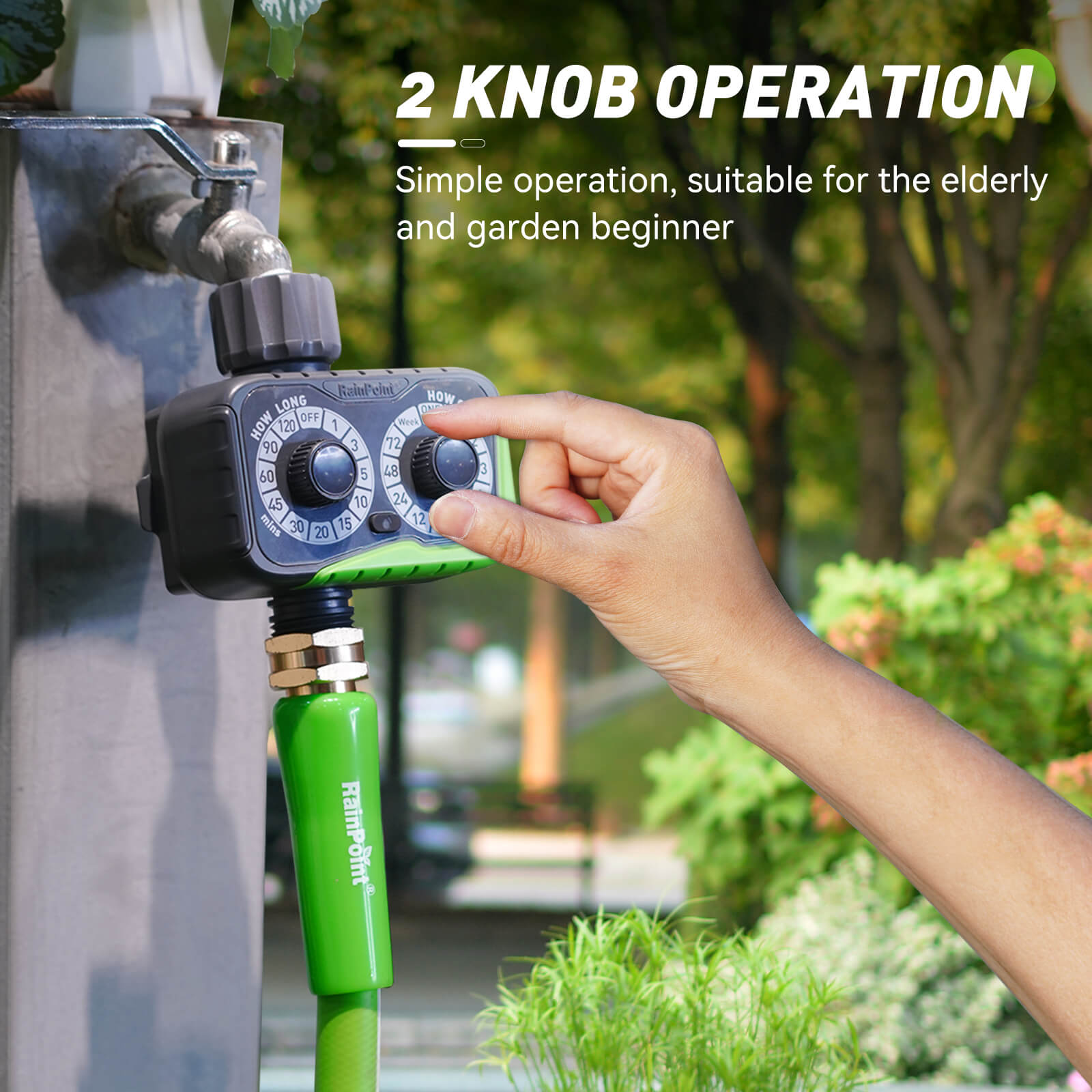 RainPoint Programmable Water Timers for Hoses, 2 Dial Watering Timer for Sprinkler