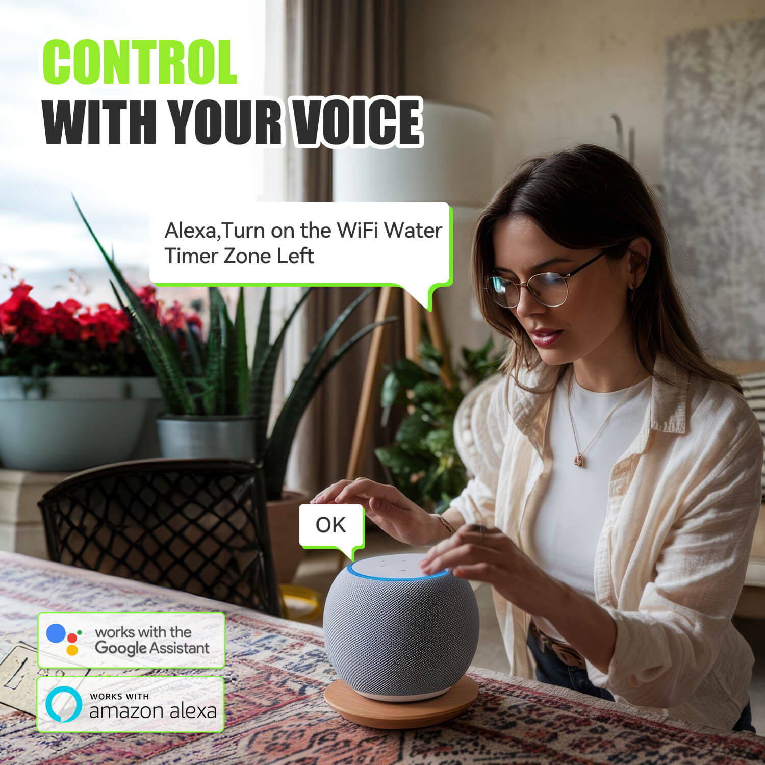 RainPoint 2-Zone WiFi Sprinkler Timer with Antenna Gateway