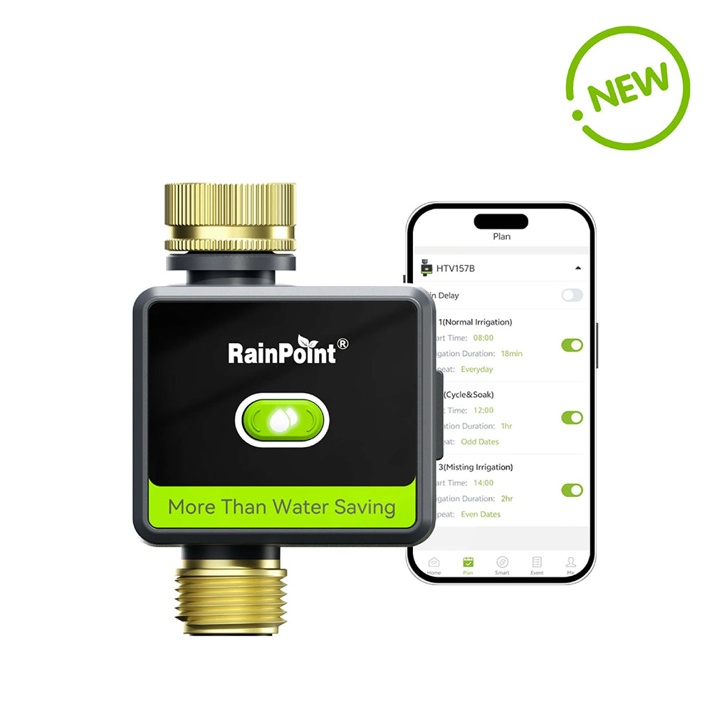 RAINPOINT Smart Water Timer with Brass Inlet & Outlet (Not Include Gateway)