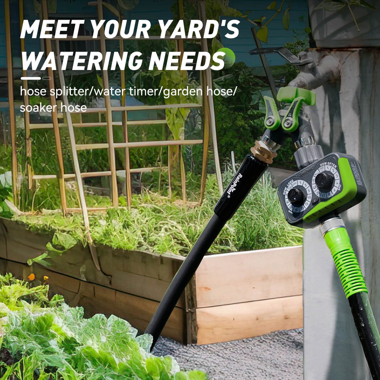 RainPoint Programmable Water Timers for Hoses, 2 Dial Watering Timer for Sprinkler