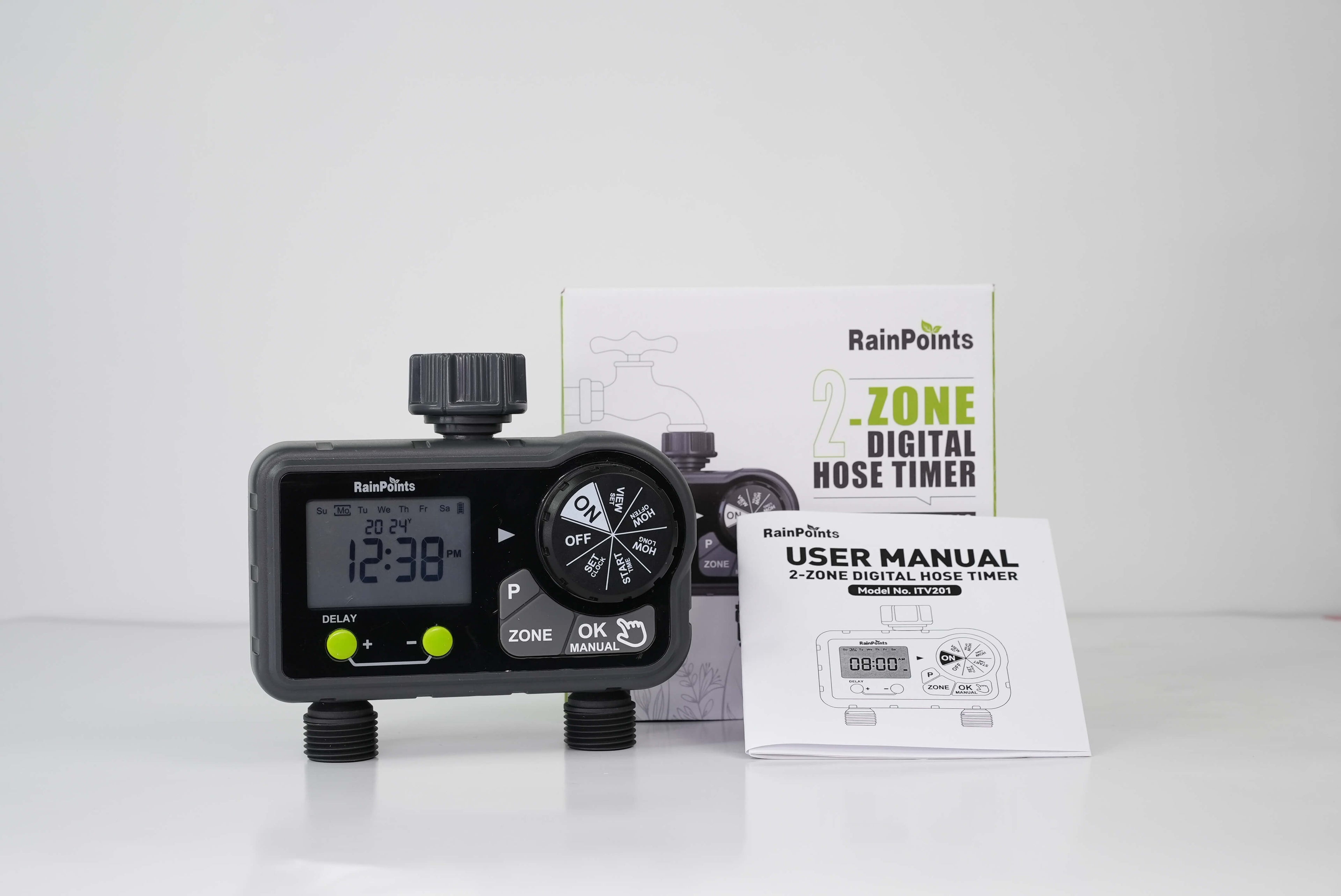 RainPoints 2-Zone Digital Sprinkler Timer