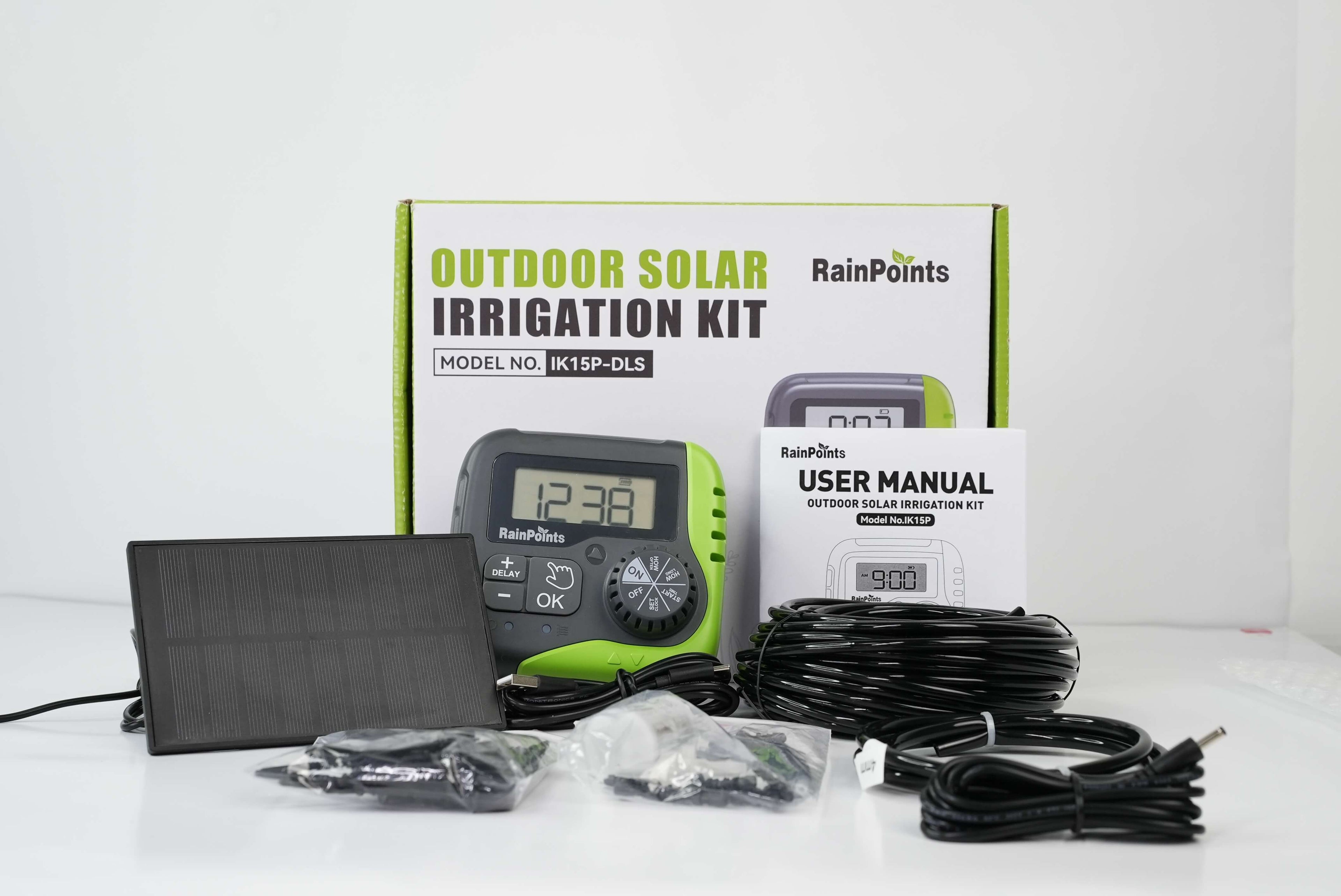 RainPoints Drip Irrigation System With Solar Pump Timer