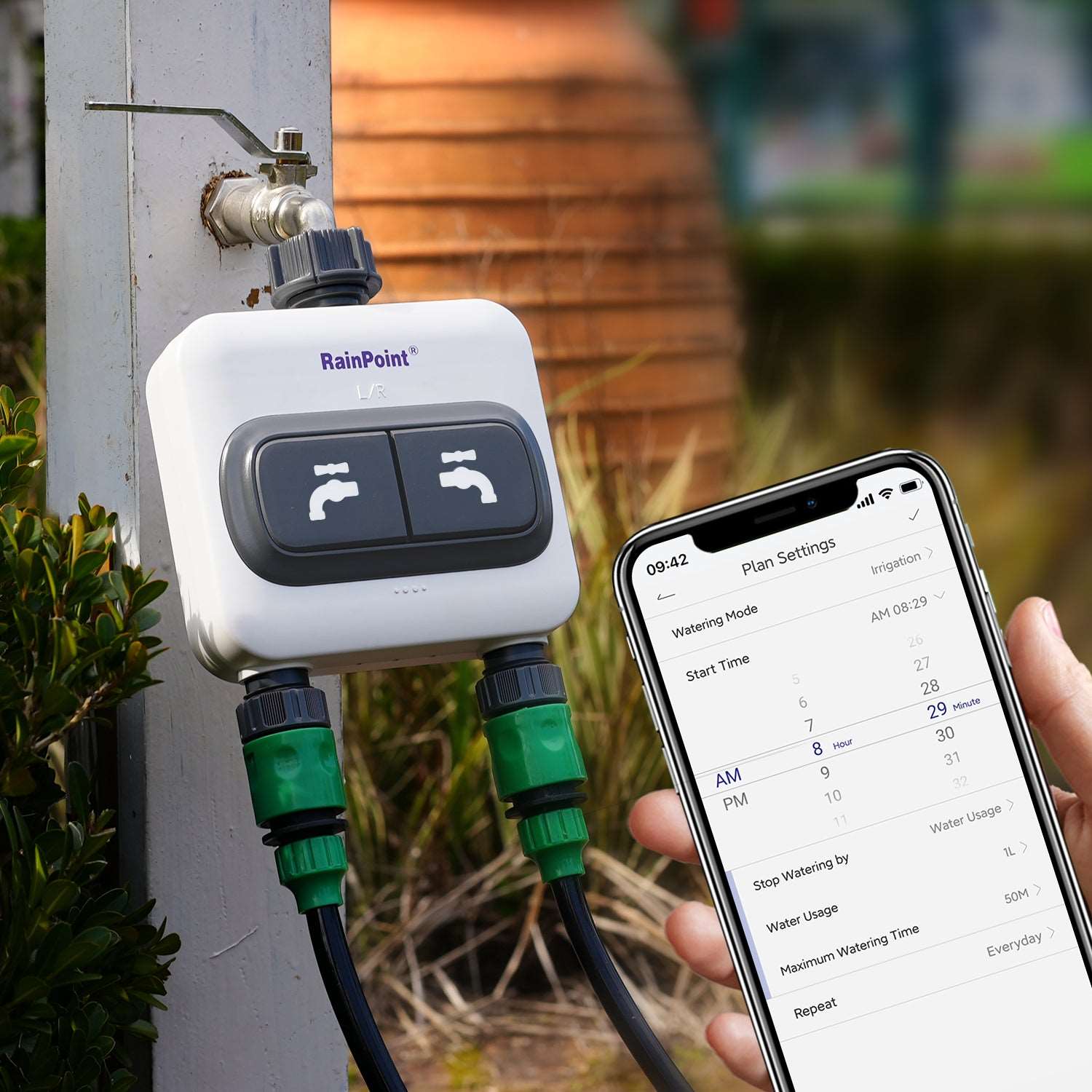 Irrigation & Mist Mode - Smart Irrigation Controller WIFI Water Timer with Weather Station