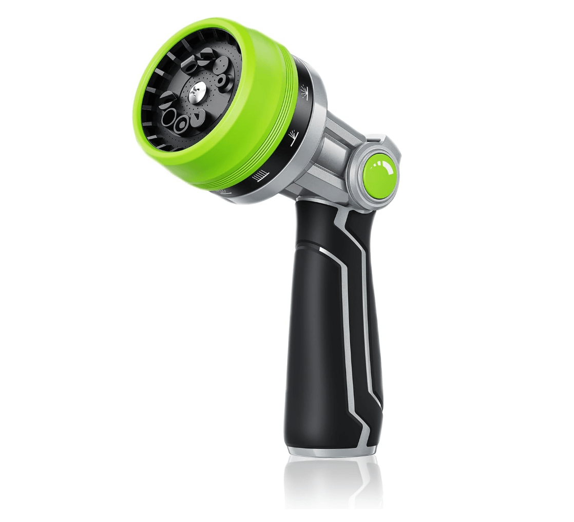 all metal garden hose sprayer Heavy Duty Metal Hose Nozzle with 10 Spray Modes & Easy Thumb Control