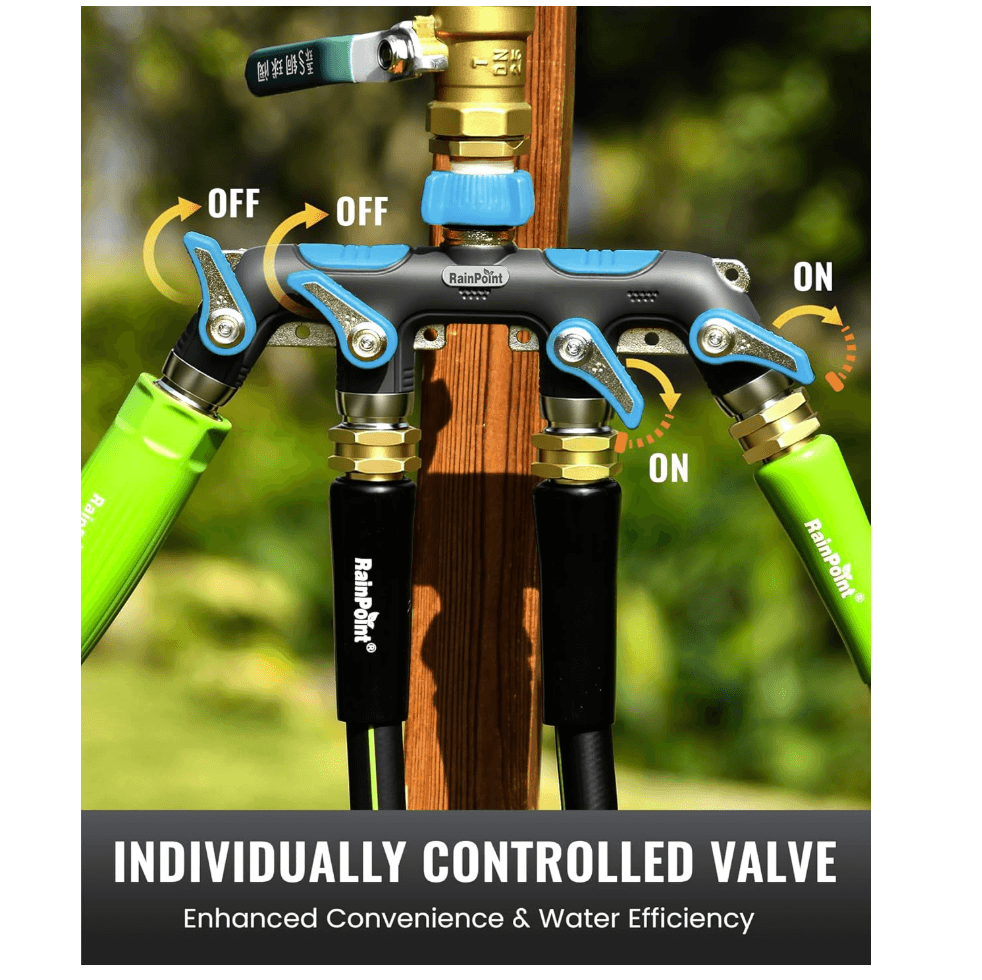 RAINPOINT 4 Way Garden Hose Splitter(Blue)