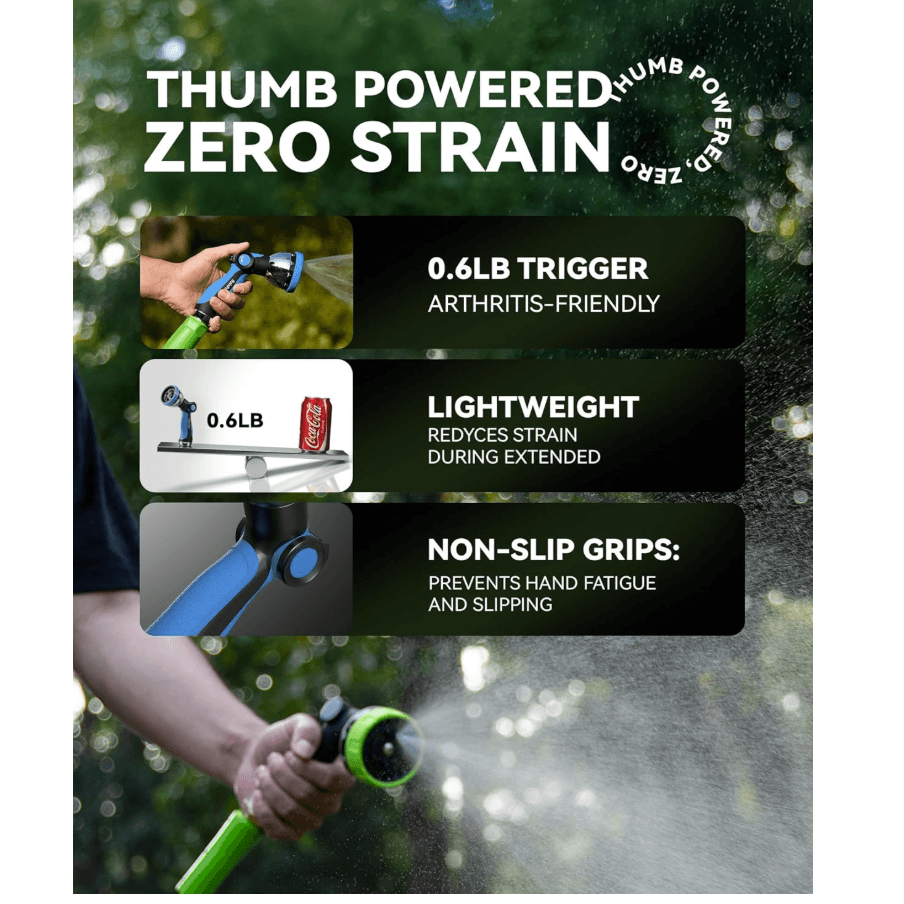 RAINPOINT Spray Nozzles for Garden Hose - 10 Spray Patterns (2 Packs, Blue)