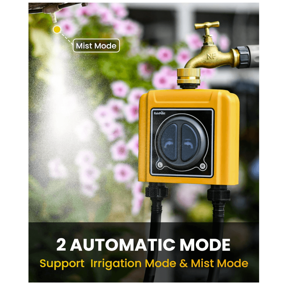 RainPoint Sprinkler Timer WiFi Water Timer with Brass Inlet, APP & Voice Control