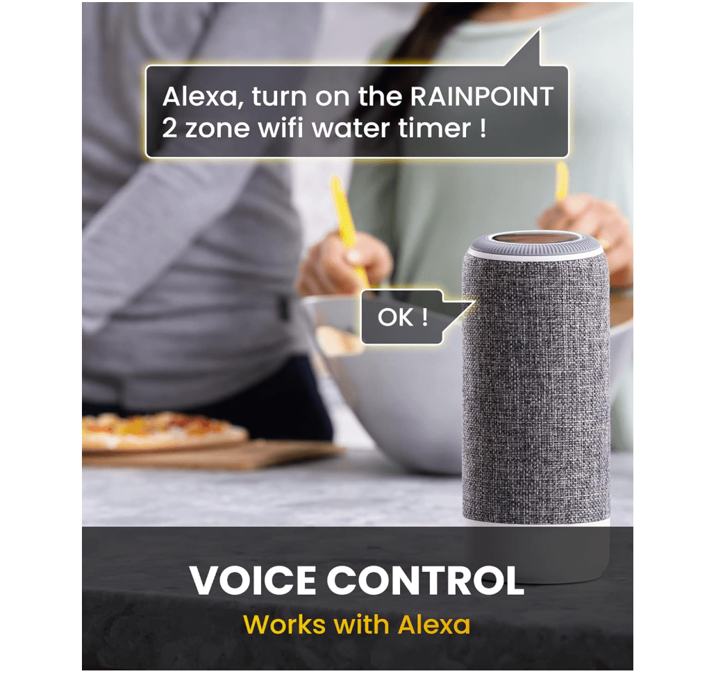 RainPoint Sprinkler Timer WiFi Water Timer with Brass Inlet, APP & Voice Control