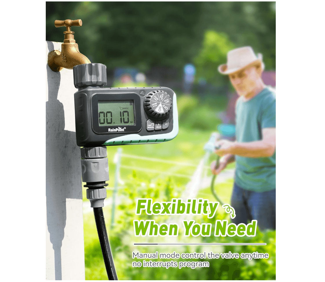RainPoint Mini Digital Sprinkler Timer 1-Zone Hose Water Timer
