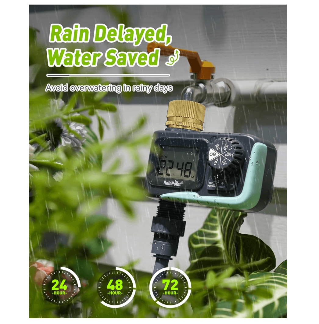 RainPoint Sprinkler Timer with Brass Swivel, 1 Outlet