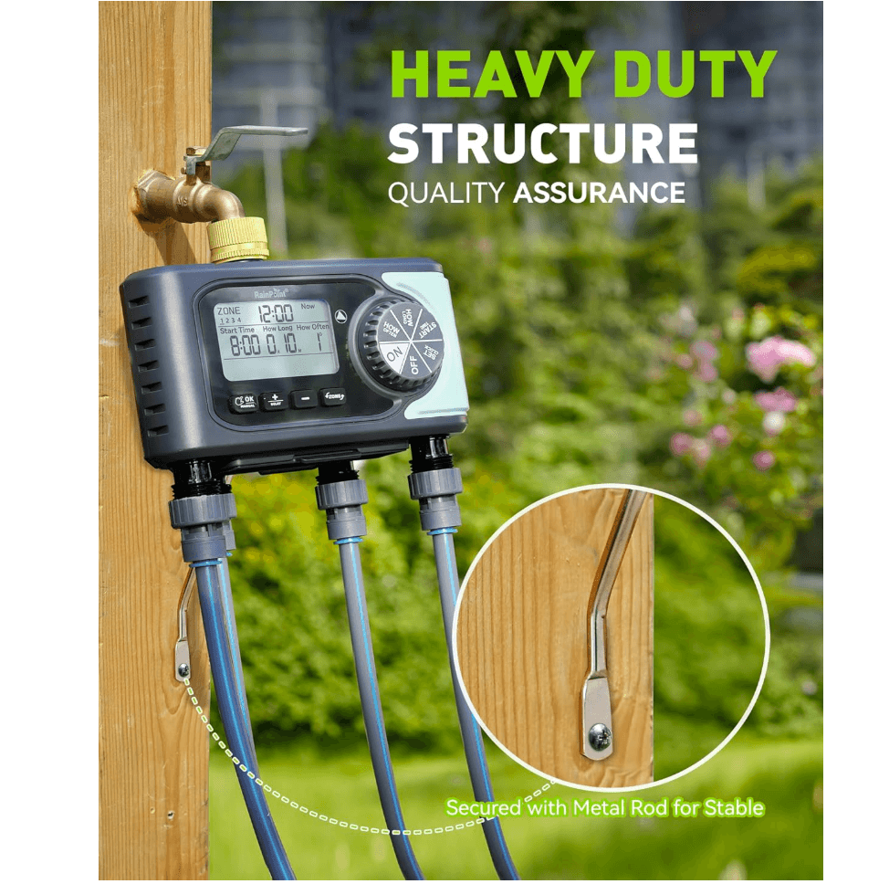 RainPoint 4 Outlet Hose Timer with Brass Inlet