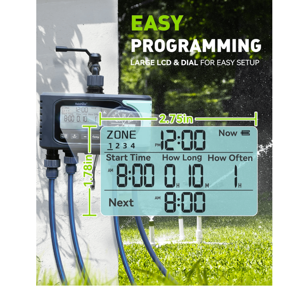 RainPoint Sprinkler Timer 4 Zone Water Timer