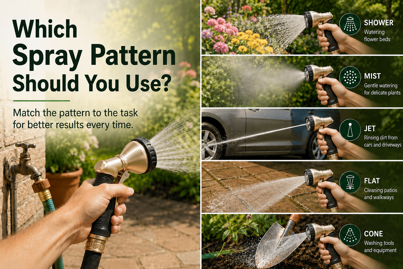 garden hose nozzle settings