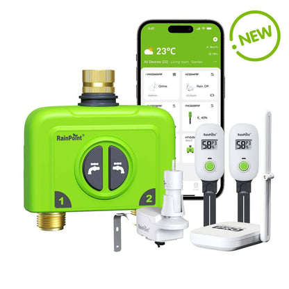 RainPoint Automated Lawn Watering Based on Soil Moisture &amp; Weather