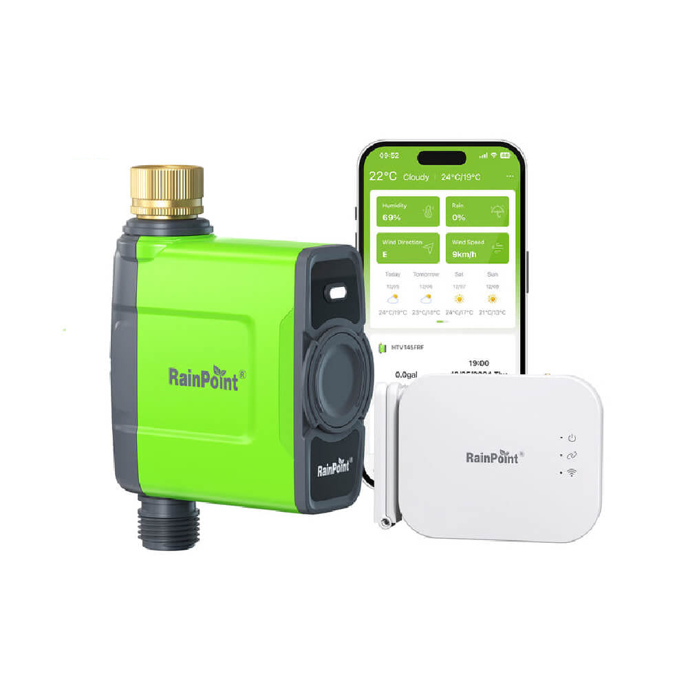 RainPoint with Brass Inlet Smart Sprinkler Timer  with Ethernet Gateway