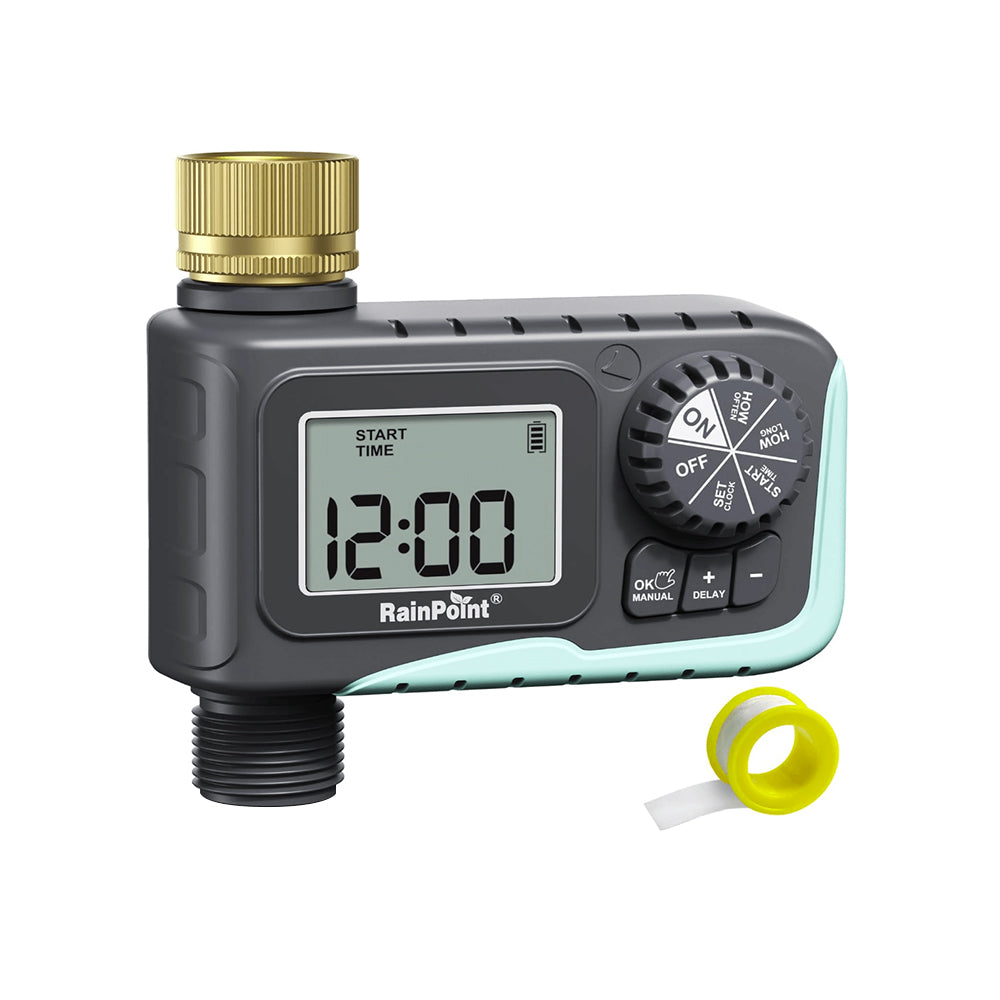 RainPoint Sprinkler Timer with Brass Swivel, 1 Outlet