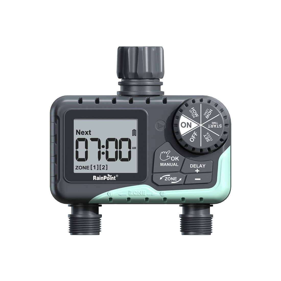 RainPoint 2-Zone Digital Sprinkler Timer, Hose Water Timer