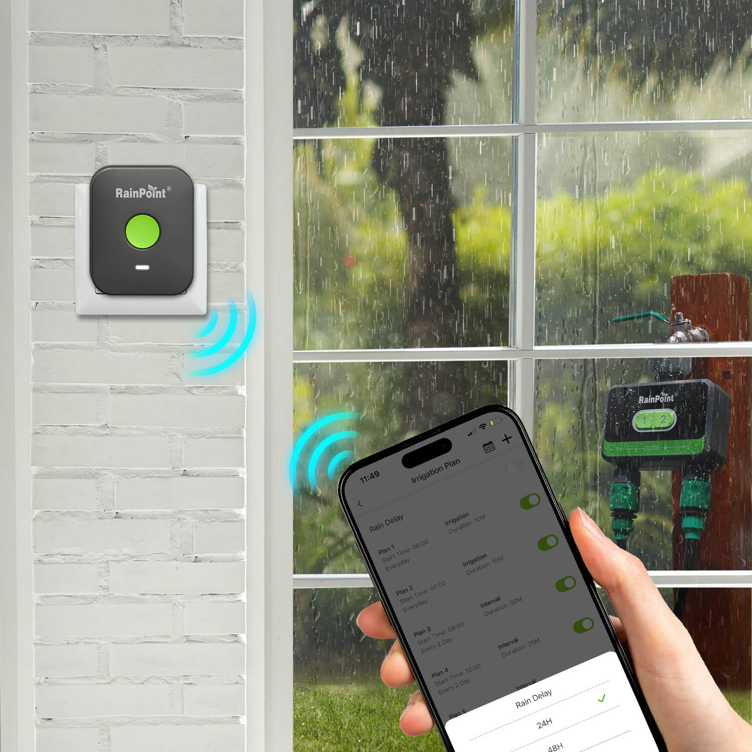 RainPoint 2-Zone WiFi Water Timer for Garden Hose