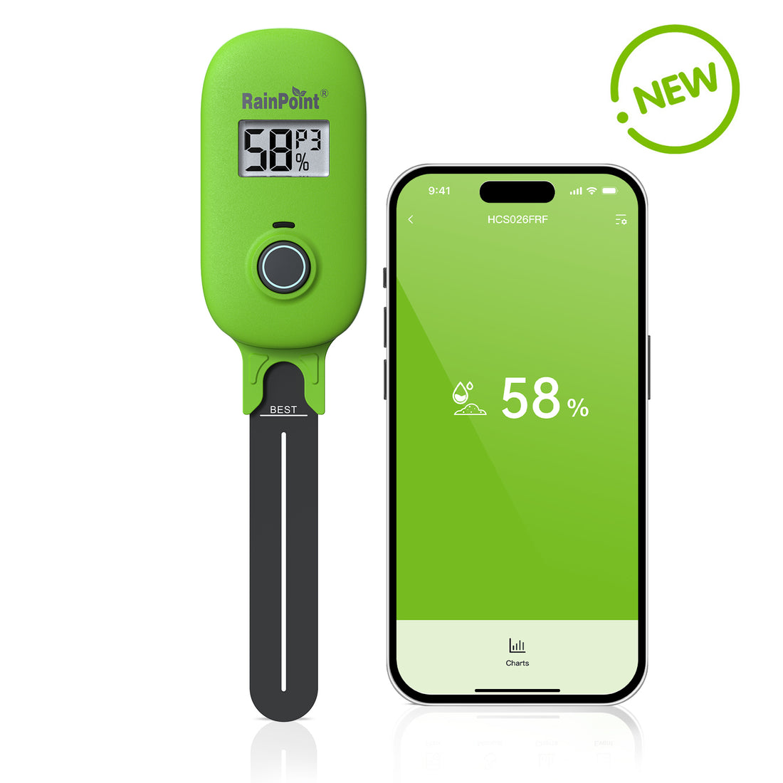 RainPoint Upgrade Smart Digital Wireless Plant Moisture Meter Houseplant Indoor