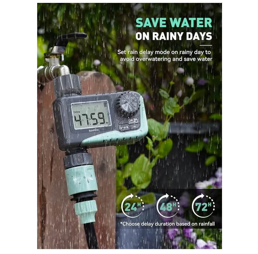 RainPoint ITV105 Mini Digital Sprinkler Timer 1-Zone Hose Water Timer