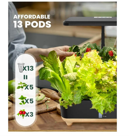 RainPoint Hydroponic Garden Kit – Indoor Herb &amp; Veggie Planter (13 Pods)