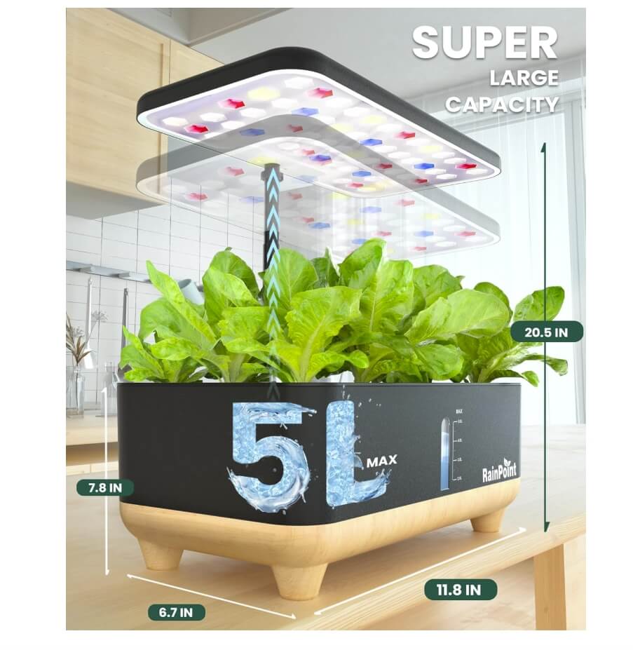 RainPoint Hydroponic Garden Kit – Indoor Herb &amp; Veggie Planter (13 Pods)