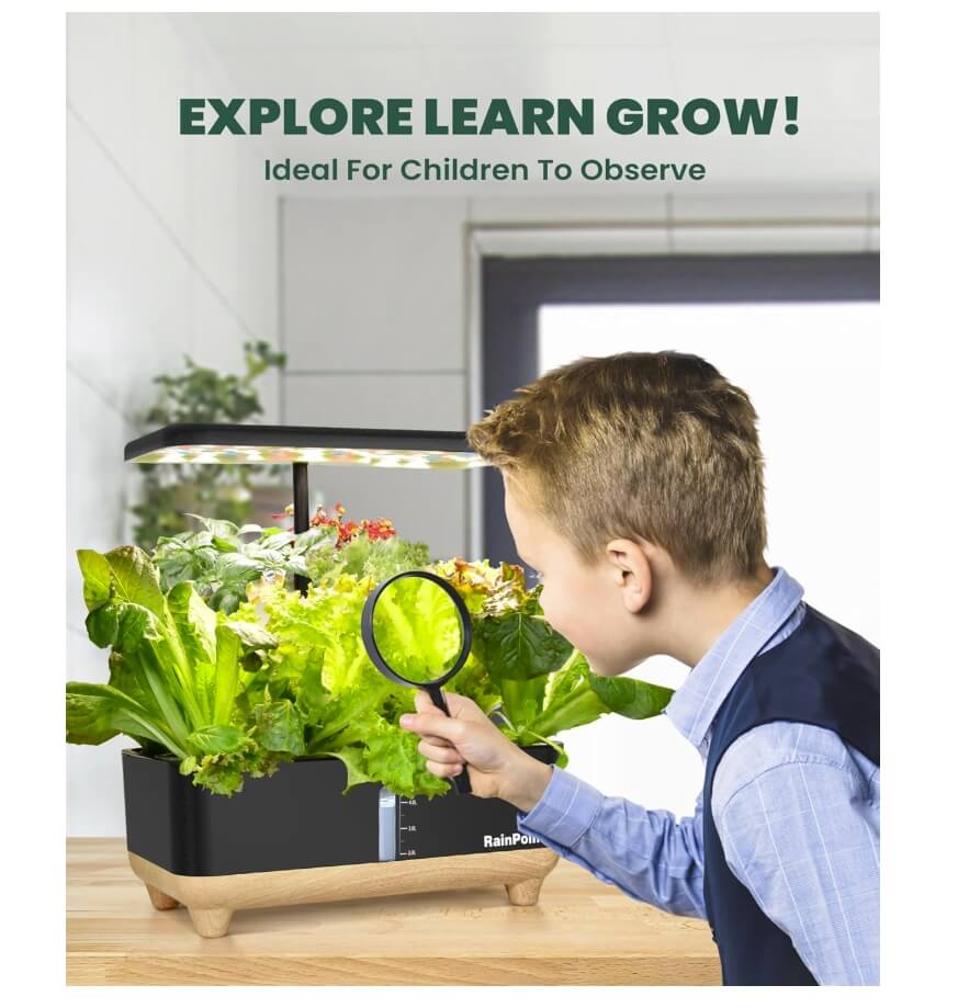 RainPoint Hydroponic Garden Kit – Indoor Herb &amp; Veggie Planter (13 Pods)