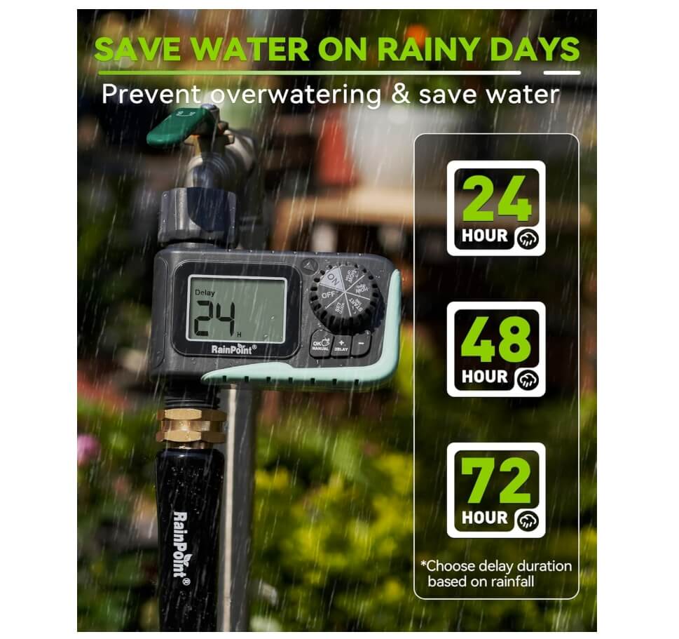 RainPoint ITV105 Mini Digital Sprinkler Timer 1-Zone Hose Water Timer