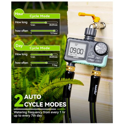 RainPoint 2-Zone Digital Sprinkler Timer, Hose Water Timer