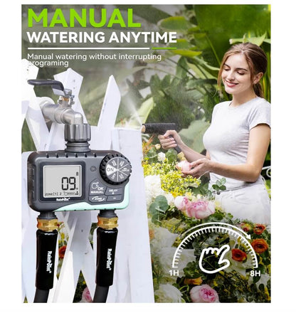 RainPoint 2-Zone Digital Sprinkler Timer, Hose Water Timer