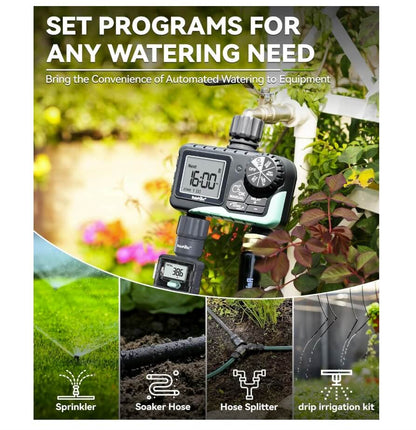 RainPoint 2-Zone Digital Sprinkler Timer, Hose Water Timer