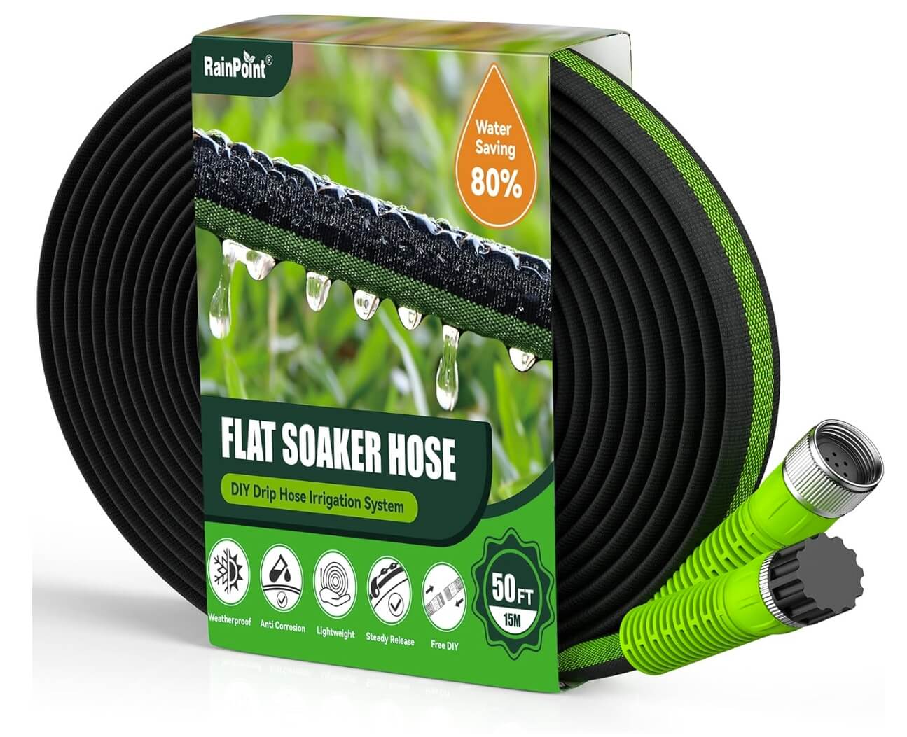 RAINPOINT Flat Soaker Hose 50ft