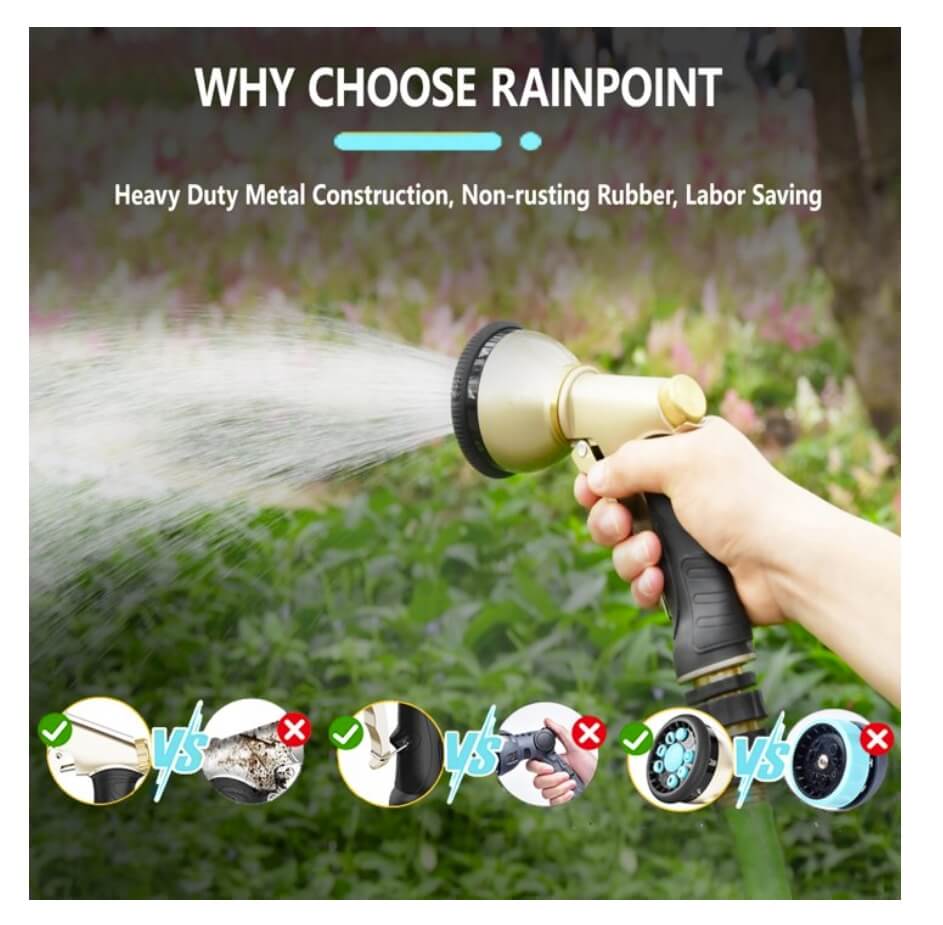 Best Metal Garden Hose Nozzle with 8 Spray Patterns