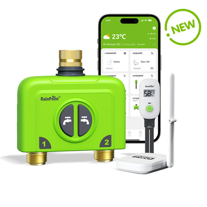 RainPoint Automated Lawn Watering Based on Soil Moisture &amp; Weather