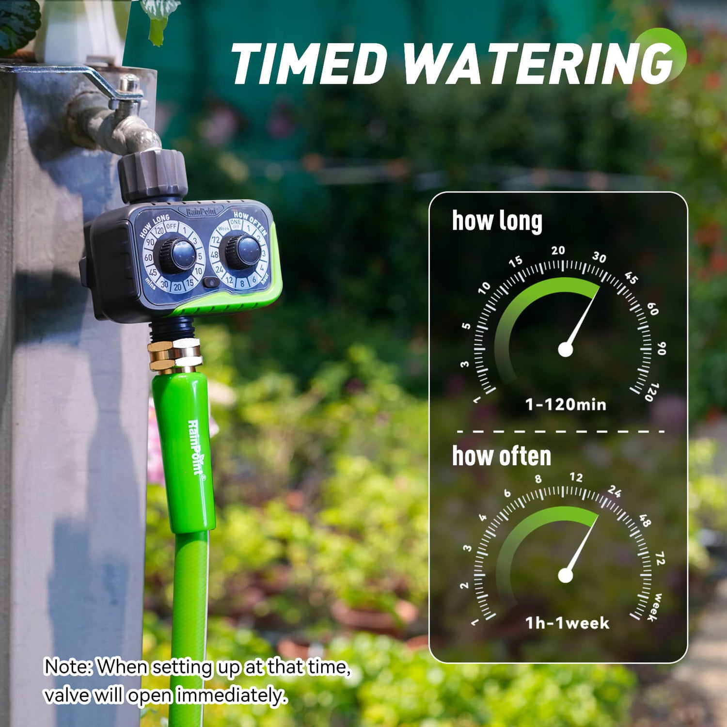 RainPoint Programmable Water Timers for Hoses, 2 Dial Watering Timer for Sprinkler